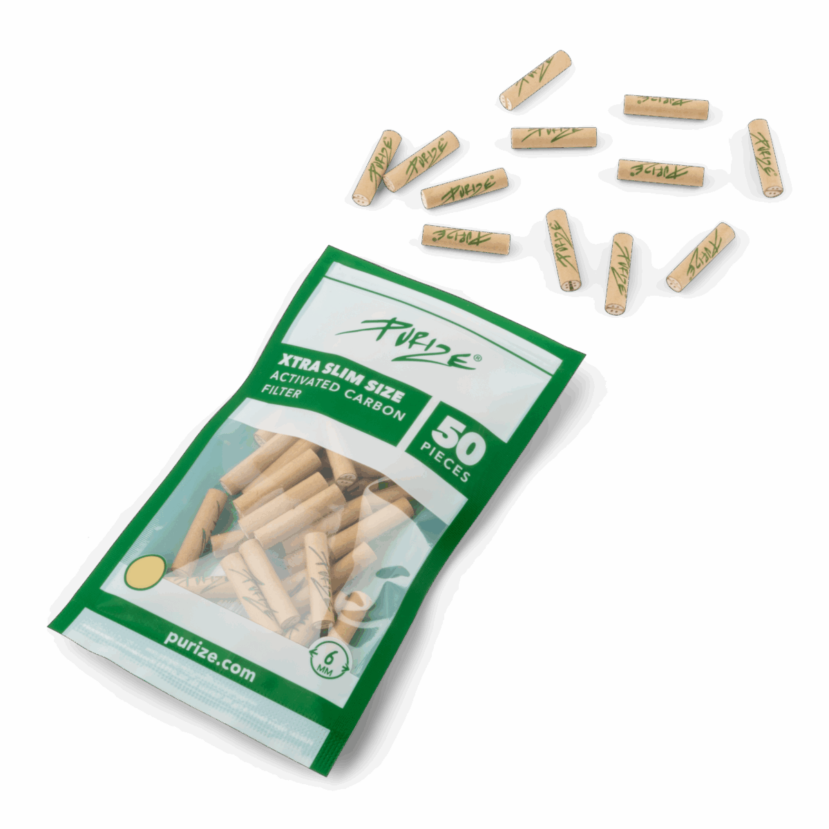 Purize | Activated charcoal filters 5.9mm XTRA Slim size - Organic - Image 1