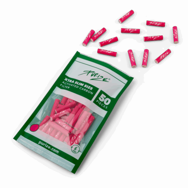 Purize | Activated charcoal filters 5.9mm XTRA Slim size - Pink
