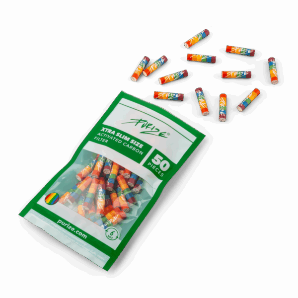 Purize | Activated charcoal filters 5.9mm XTRA Slim size - Rainbow
