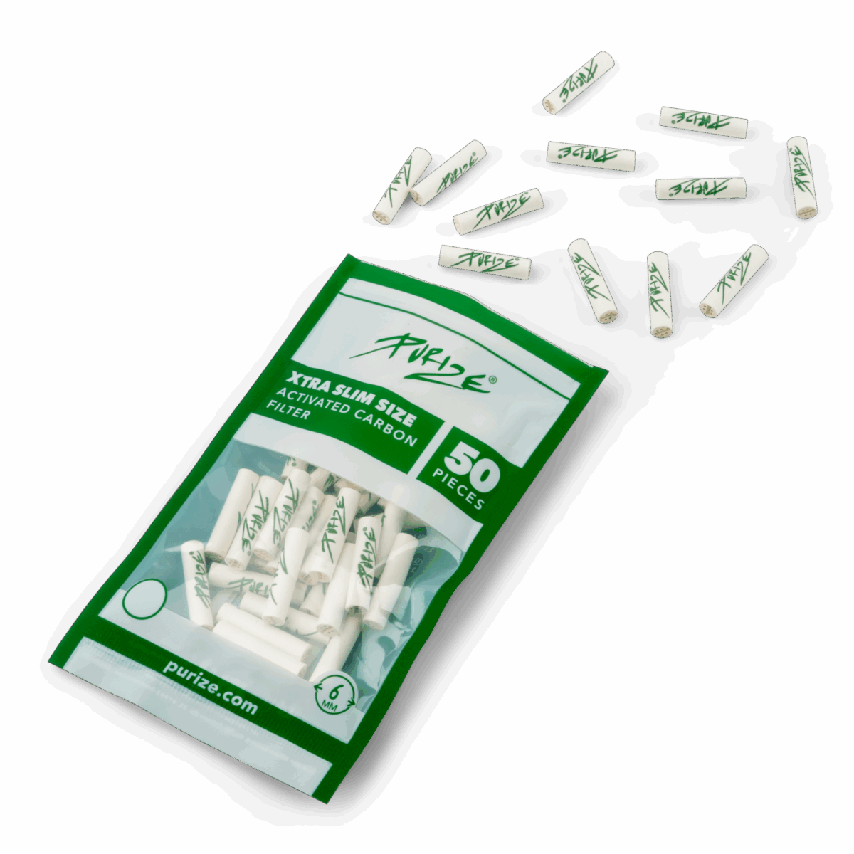 Purize | Activated charcoal filters 5.9mm XTRA Slim size - White - Image 1