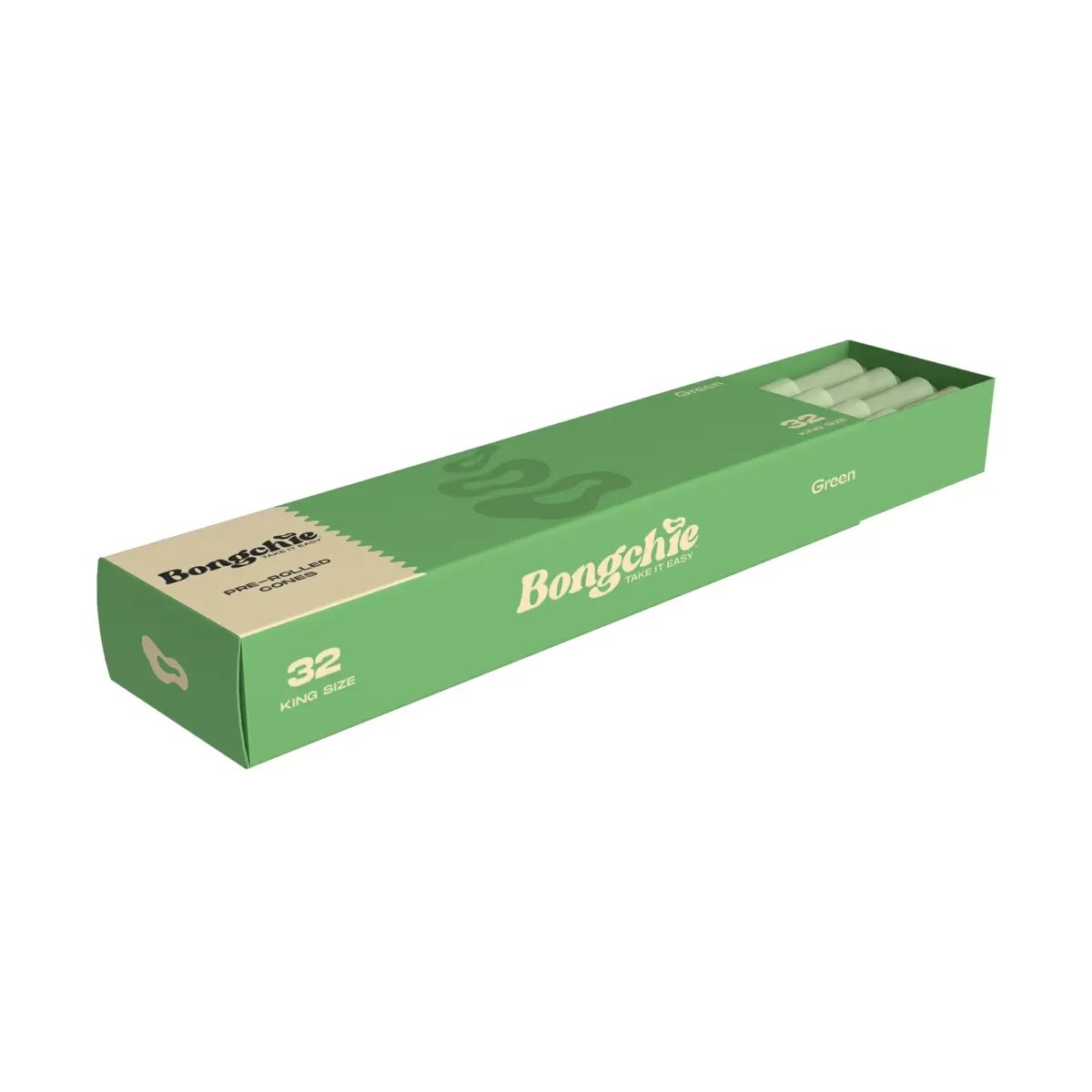 Bongchie | Green - KS Pre Rolled Cone | 32pcs - Image 1