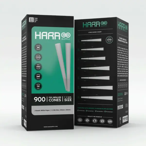 Hara | Unbleached - 1 1/4 Pre Rolled Cone | 900pcs