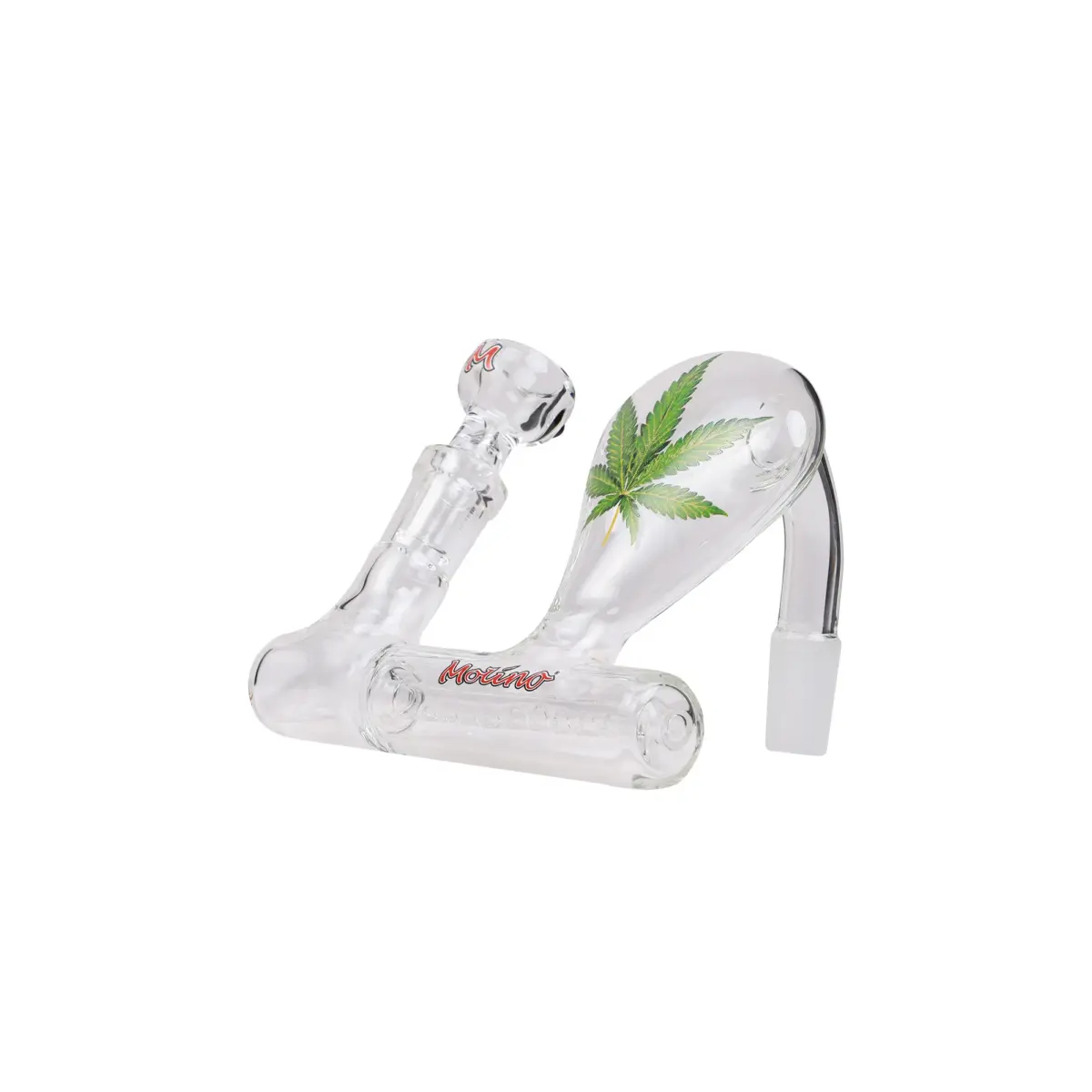 MolinoGlass | Green Stemless Inline Pre-Cooler with Engraved Leaf - Image 1
