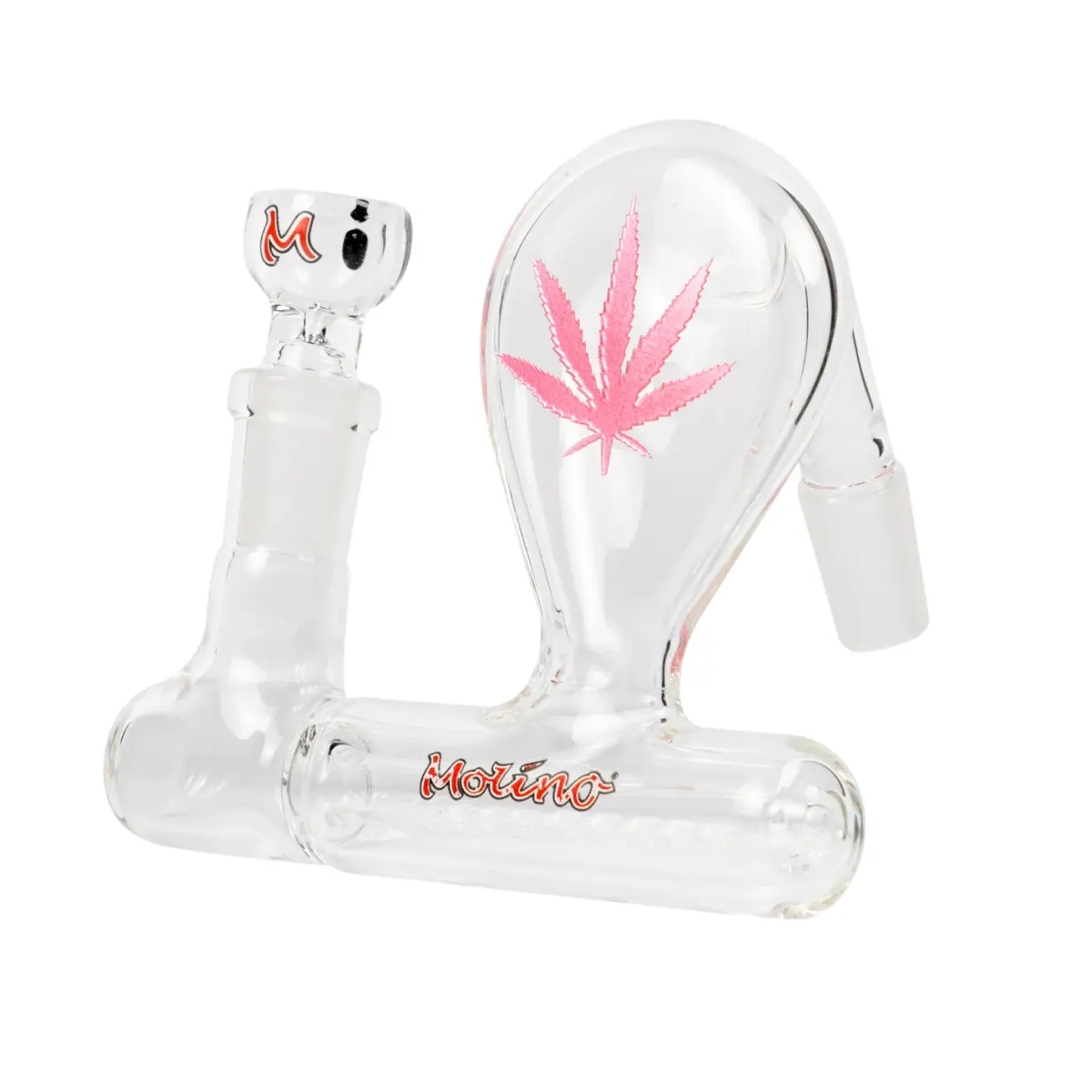 MolinoGlass | Pink Stemless Inline Pre-Cooler with Engraved Leaf - Image 1