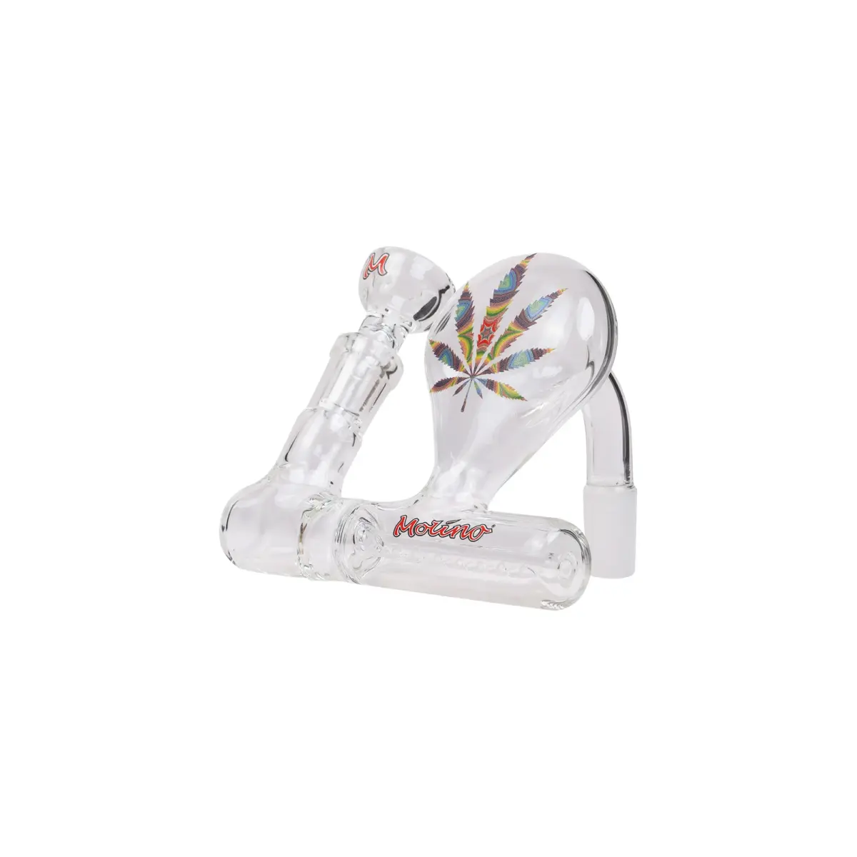 MolinoGlass | Rainbow Stemless Inline Pre-Cooler with Engraved Leaf - Image 1