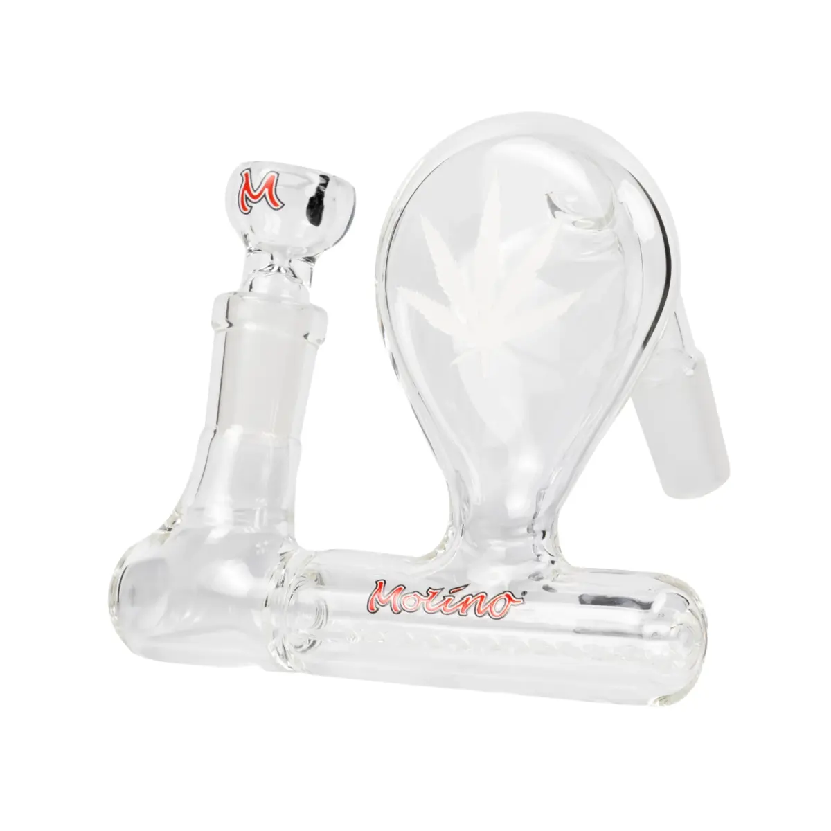 MolinoGlass | White Stemless Inline Pre-Cooler with Engraved Leaf - Image 1