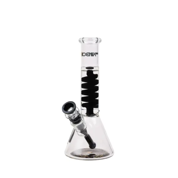 Phoenix | Black Twist Beaker - Glass Bong