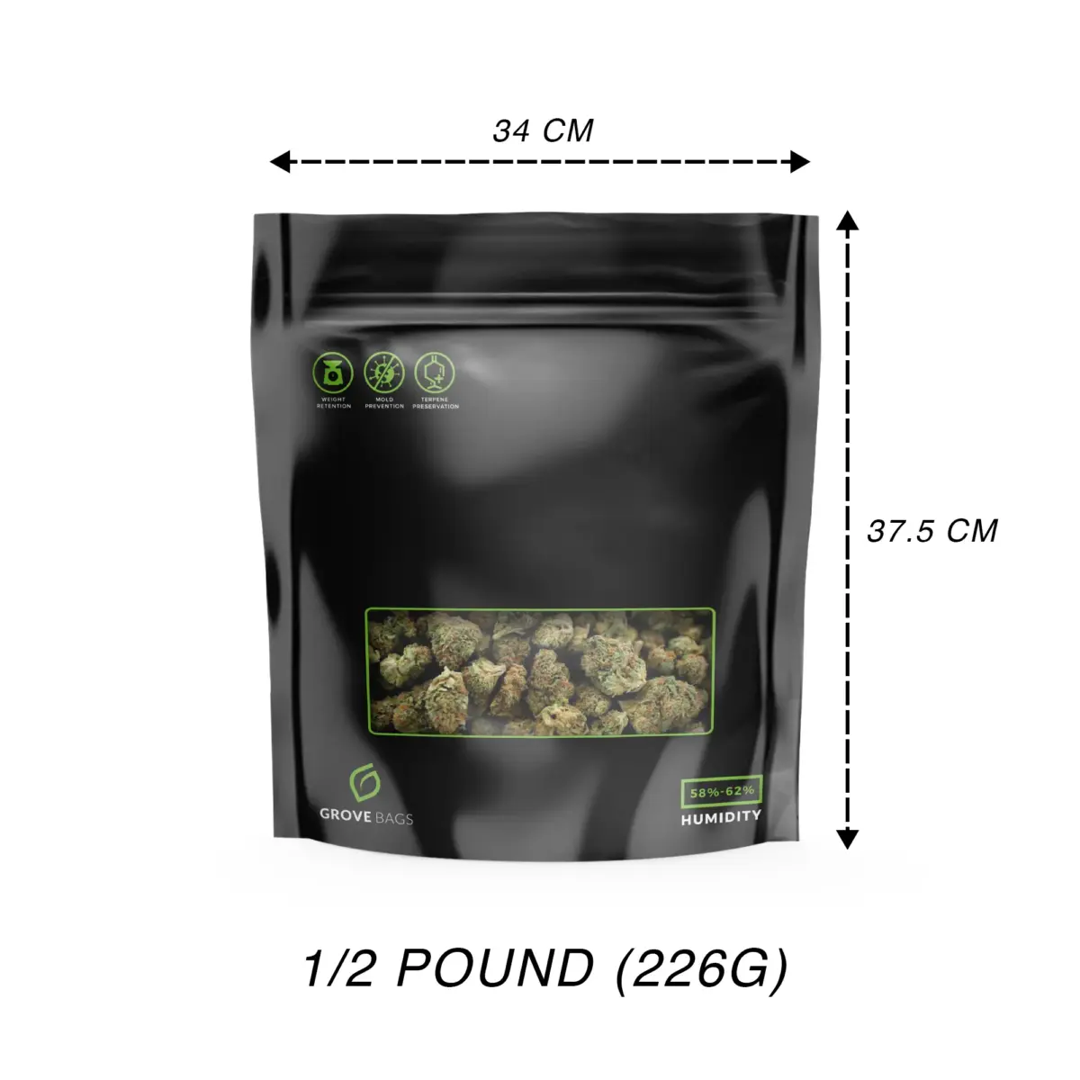 Grovebag | Window - Terploc Bag | 1/2lb - Image 1