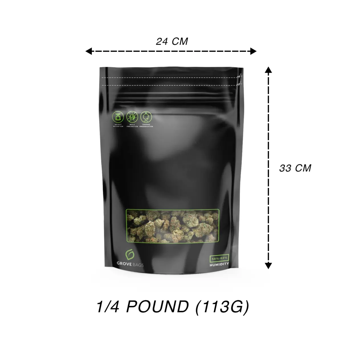 Grovebag | Window - Terploc Bag | 1/4lb - Image 1