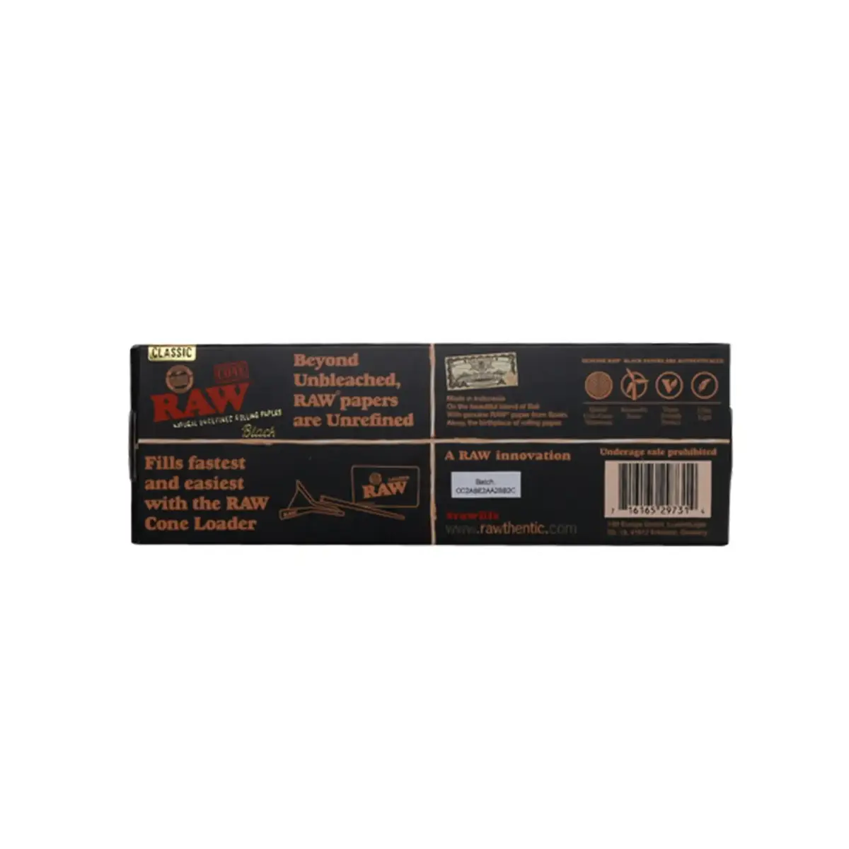 RAW | Black Classic - 1 1/4 Pre Rolled Cone - Image 3