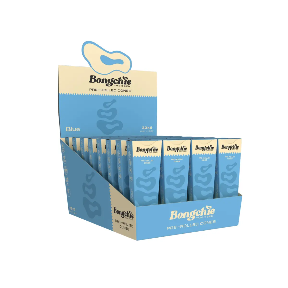 Bongchie | Blue - 1 1/4 Pre Rolled Cone | 32pcs - Image 1