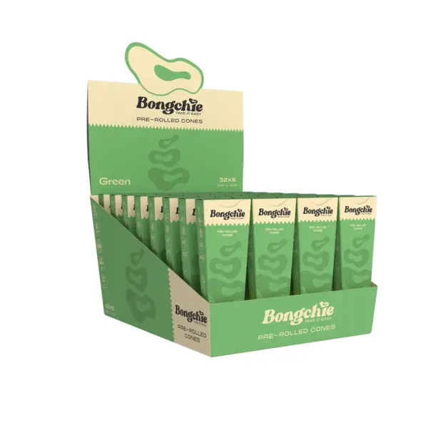 Bongchie | Green - 1 1/4 Pre Rolled Cone | 32pcs