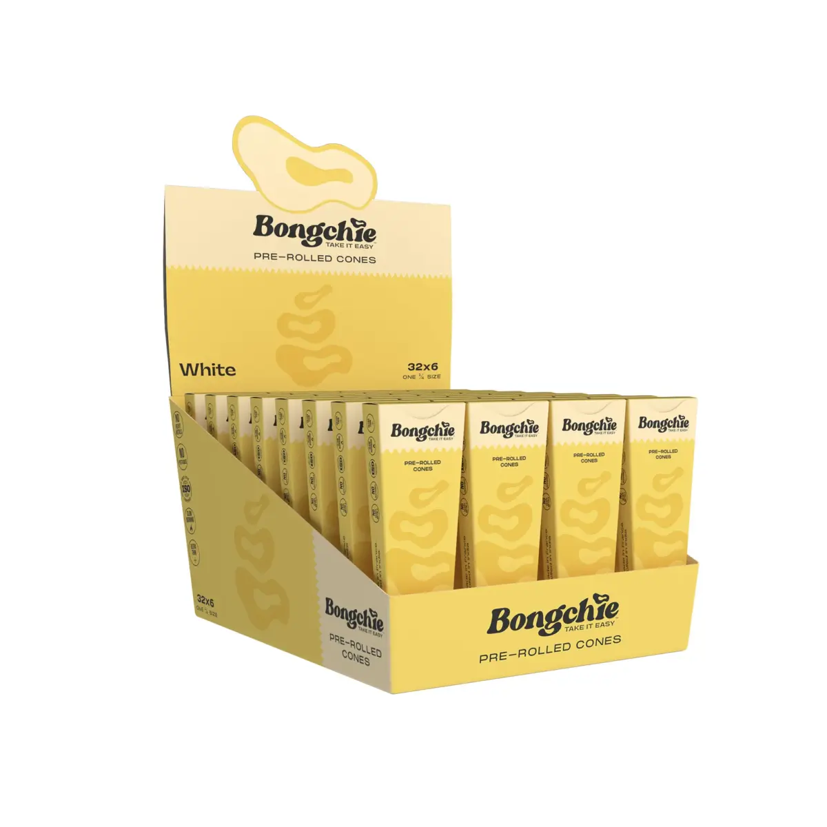 Bongchie | White - 1 1/4 Pre Rolled Cone | 32pcs - Image 1