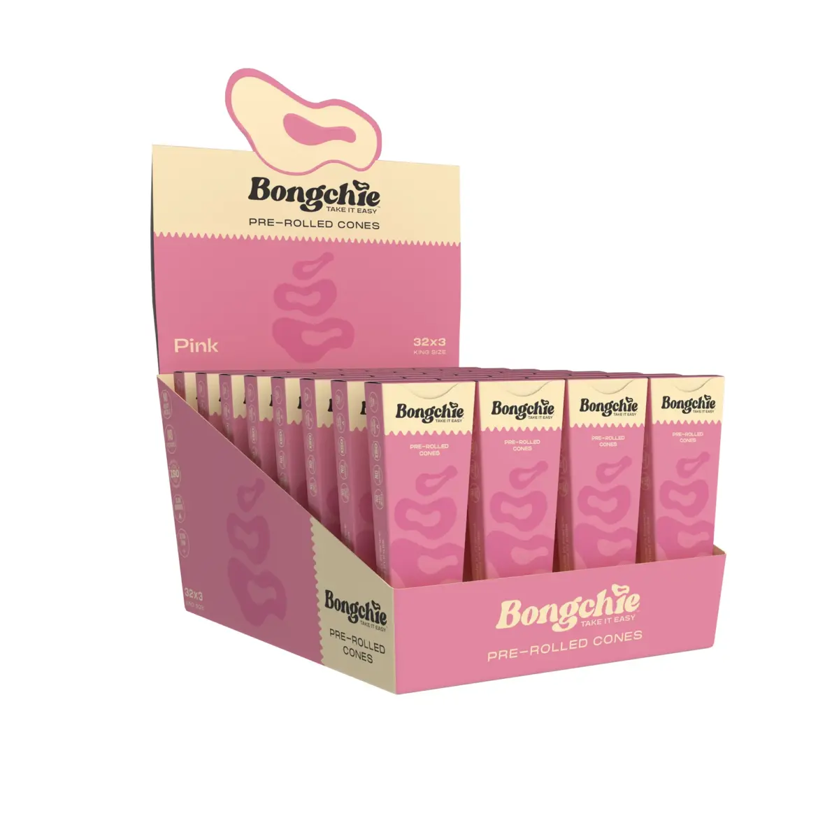 Bongchie | Pink - KS Pre Rolled Cone | 32pcs - Image 1