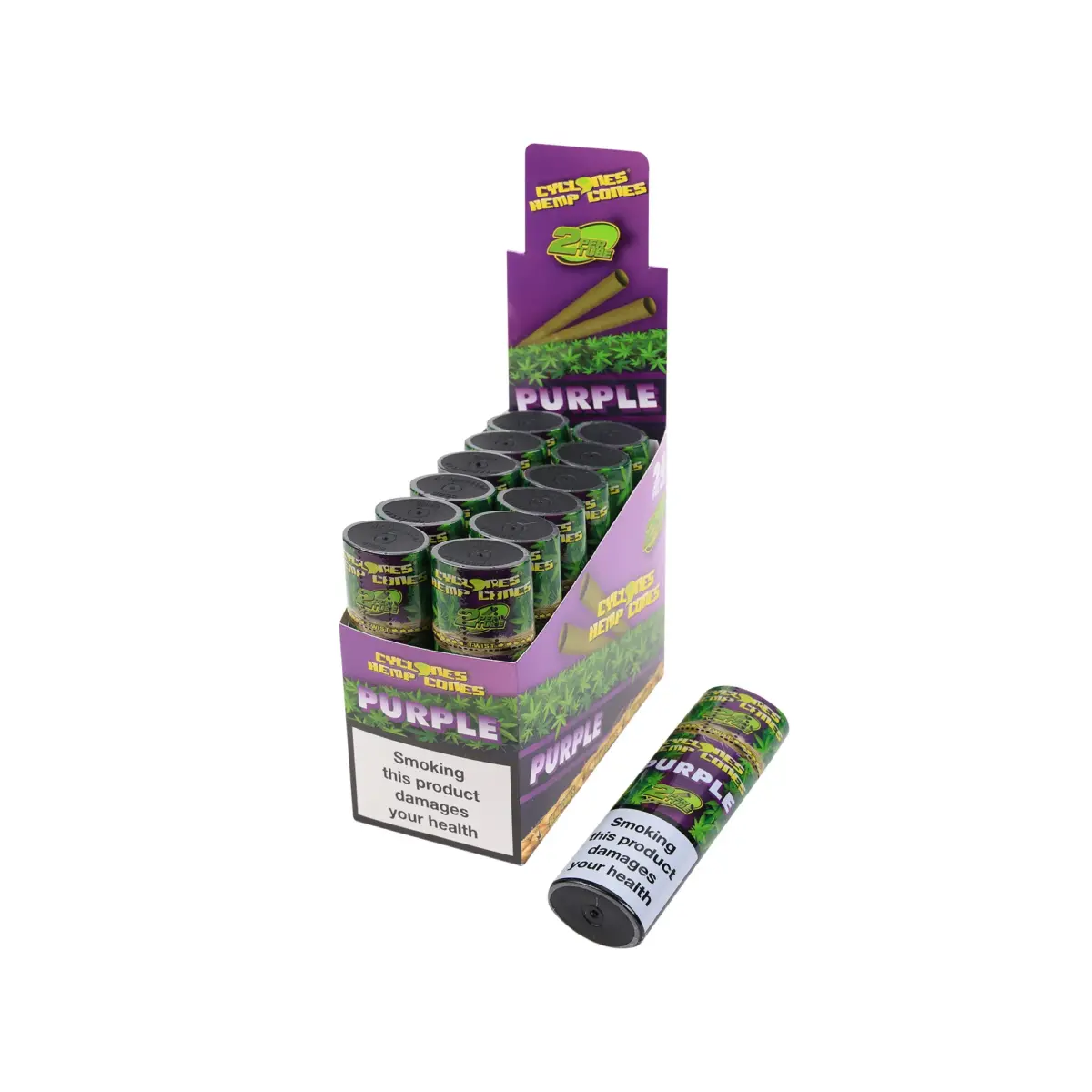Cyclones | Purple - 2 Hemp Cones | 12pcs - Image 1