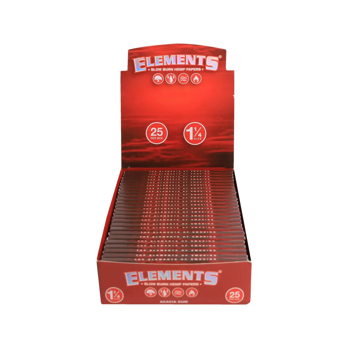 Elements | Red Hemp - 1 1/4 Rolling Paper | 25pcs - Image 2