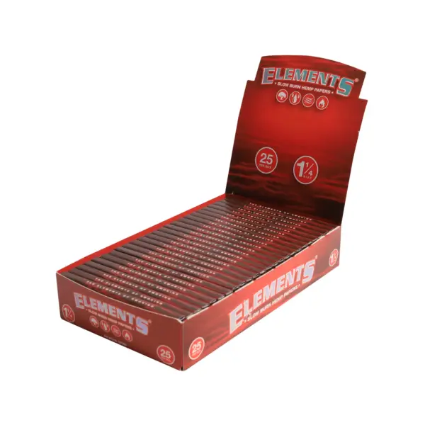 Elements | Red Hemp - 1 1/4 Rolling Paper | 25pcs