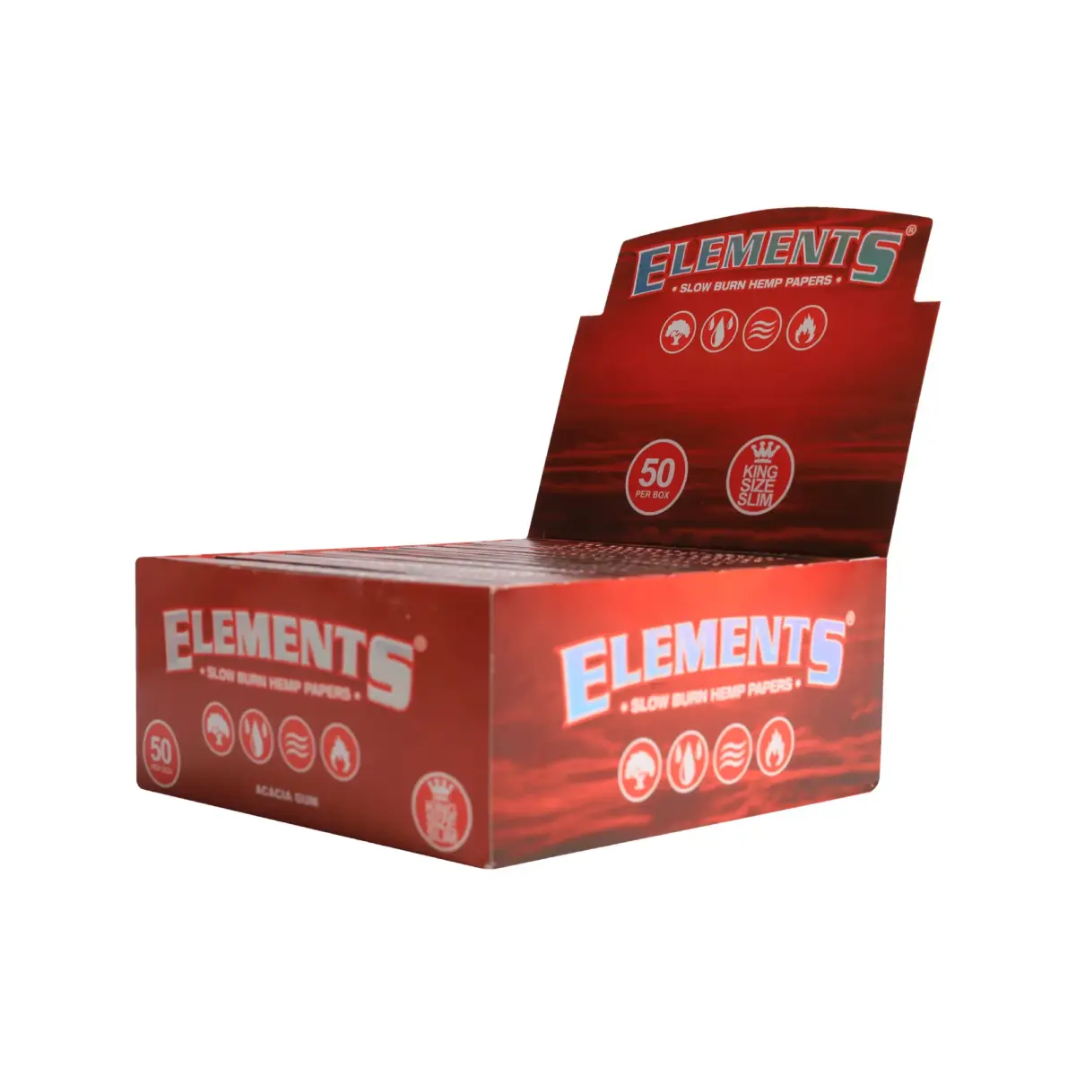 Elements | Red Hemp - KSS Rolling Paper | 50pcs - Image 3
