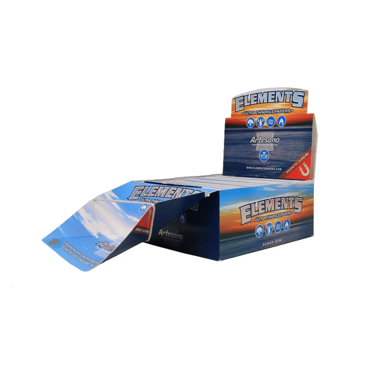 Elements | Ultra Thin Artesano - KSS Rolling Paper w/ Tip & Tray | 15pcs - Image 2
