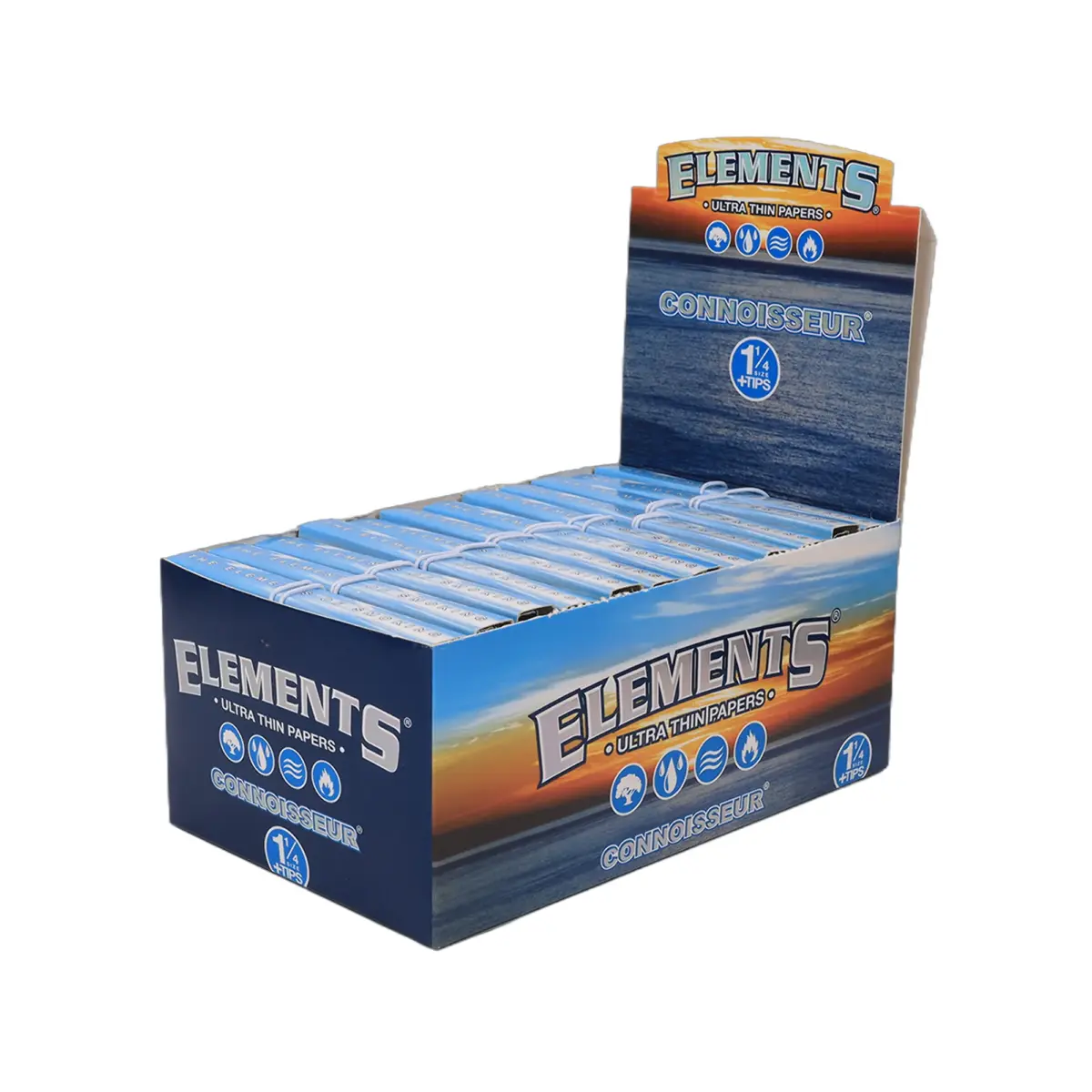 Elements | Ultra Thin Connoisseur - 1 1/4 Rolling Paper w/ Tip | 24pcs - Image 2
