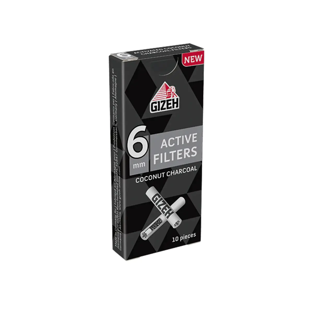 Gizeh | 6mm - Active Carbon Filter - Black x10 | 20pcs - Image 2