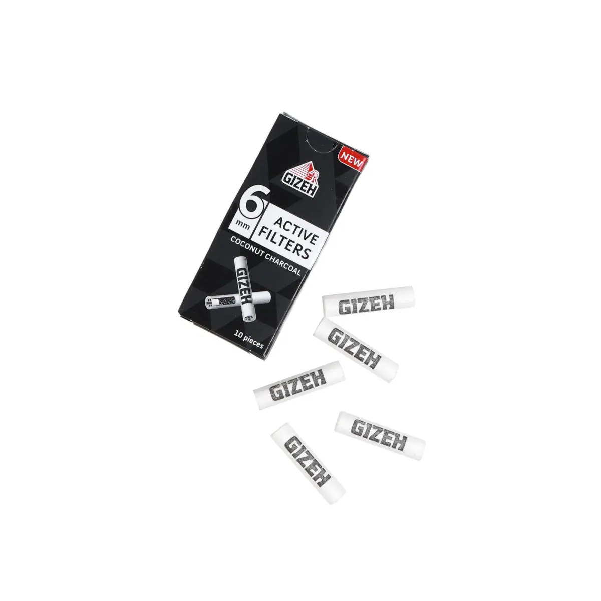 Gizeh | 6mm - Active Carbon Filter - Black x10 | 20pcs - Image 3