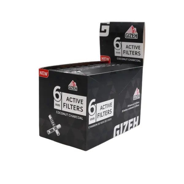 Gizeh | 6mm - Active Carbon Filter - Black x10 | 20pcs