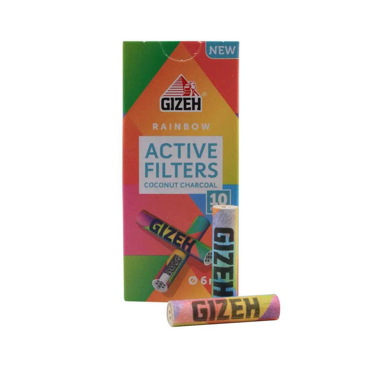 Gizeh | 6mm - Active Carbon Filter - Rainbow x10 | 20pcs - Image 2