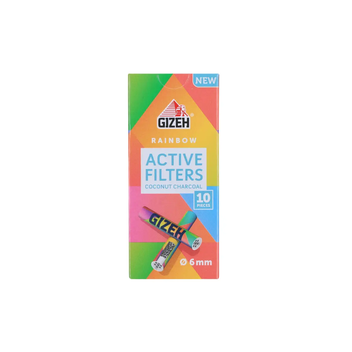 Gizeh | 6mm - Active Carbon Filter - Rainbow x10 | 20pcs - Image 3