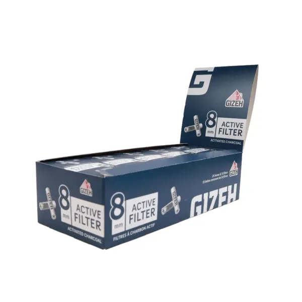 Gizeh | 8mm - Active Carbon Filter - Black x10 | 25pcs