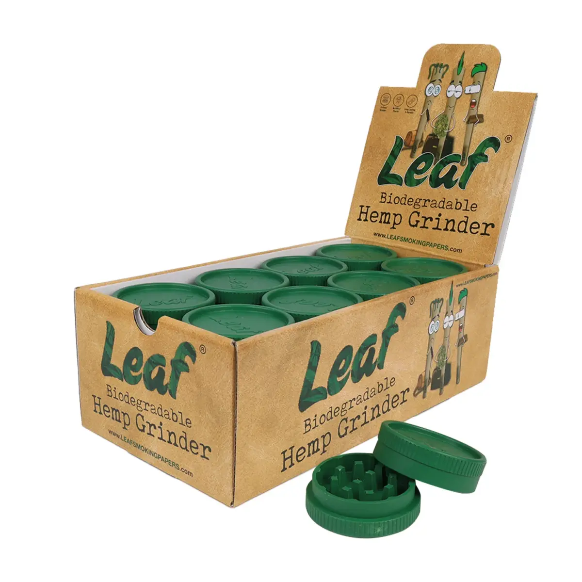Leaf | Bio-Degradable - Hemp Grinder | 24pcs - Image 1