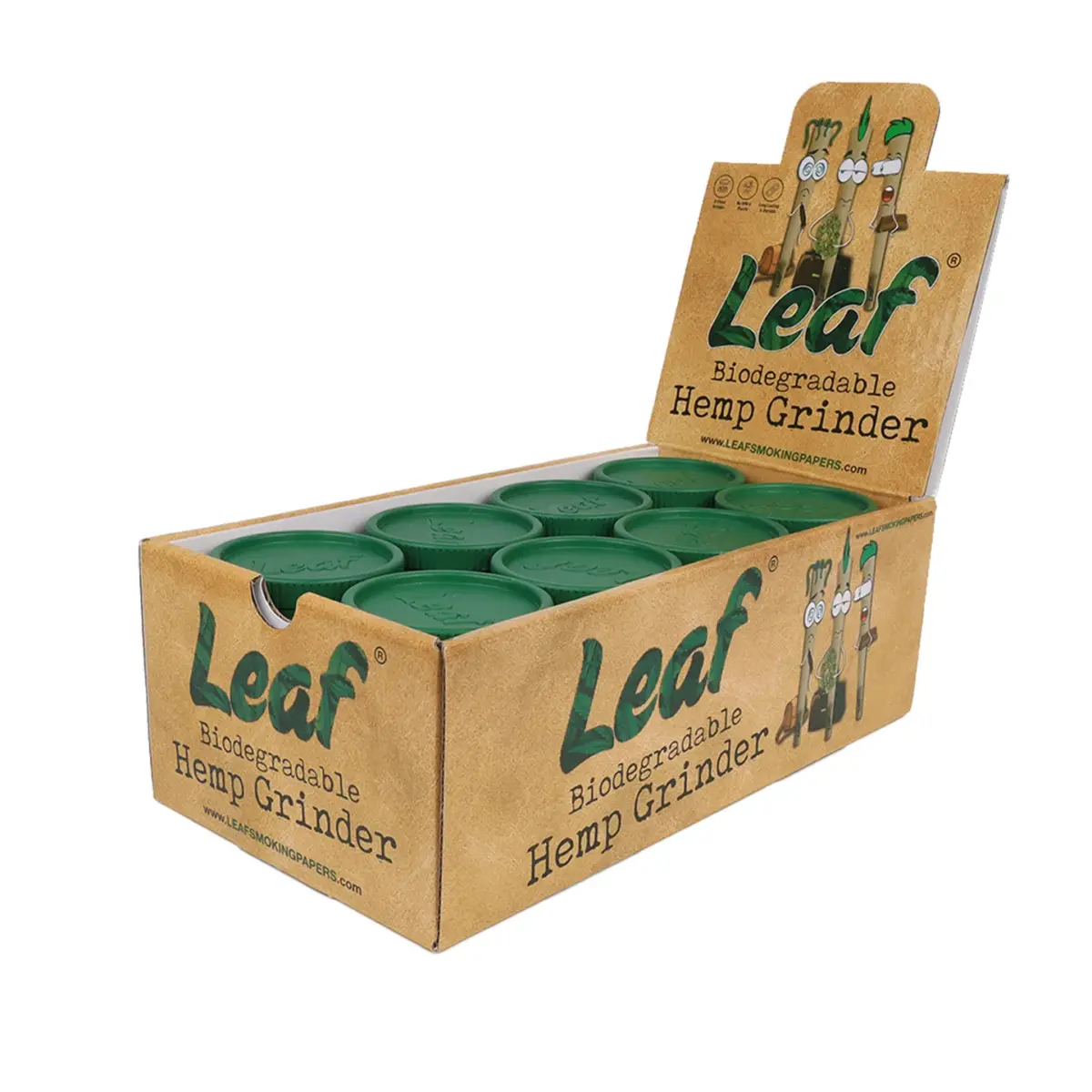 Leaf | Bio-Degradable - Hemp Grinder | 24pcs - Image 2