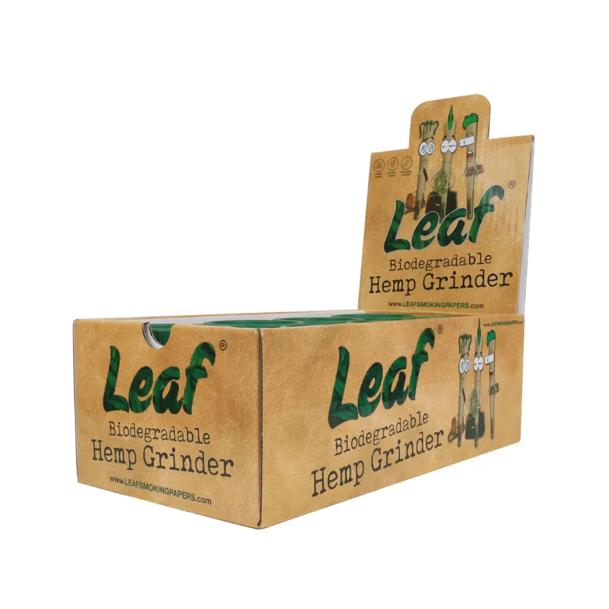Leaf | Bio-Degradable - Hemp Grinder | 24pcs - Image 3