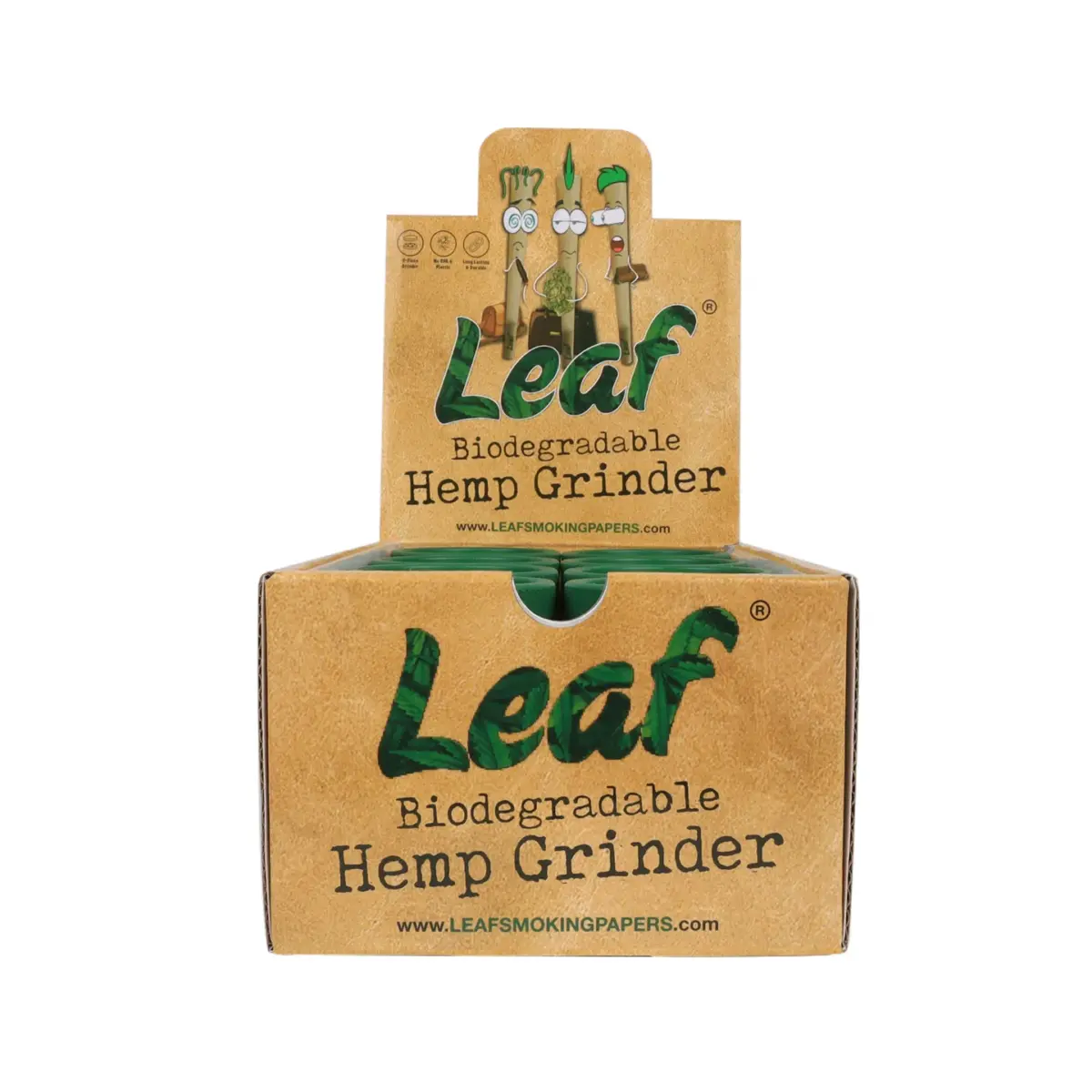 Leaf | Bio-Degradable - Hemp Grinder | 24pcs - Image 4