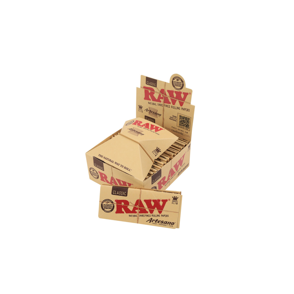 RAW | Classic Artesano - KSS Rolling Paper w/ Tip & Tray | 15pcs - Image 1