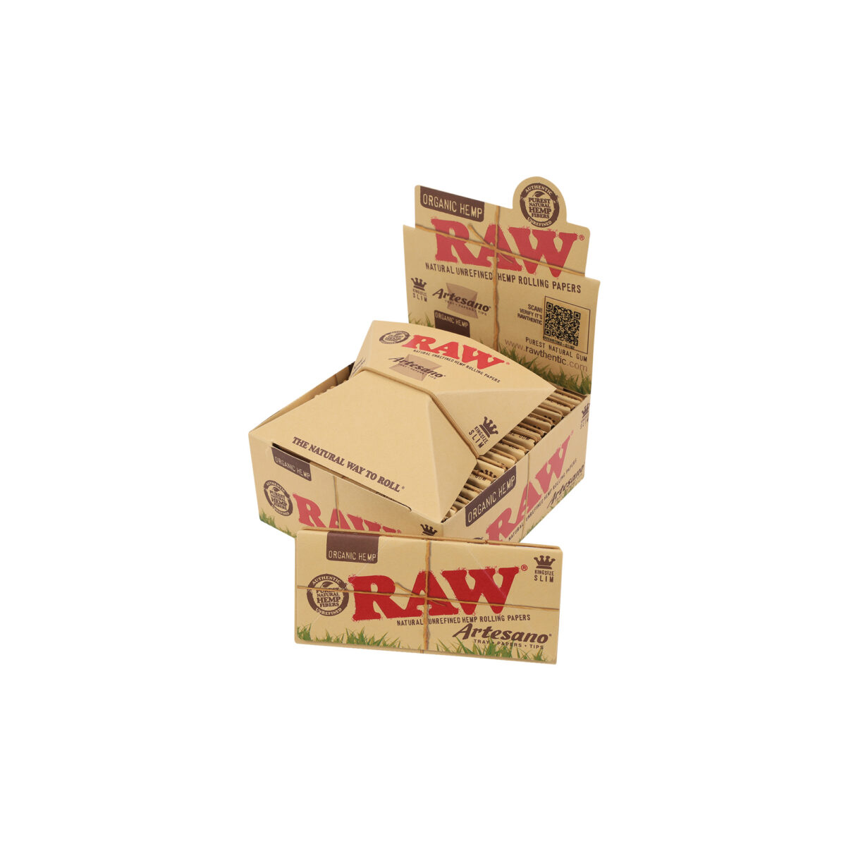 RAW | Organic Artesano - KSS Rolling Paper w/ Tip & Tray | 15pcs - Image 1