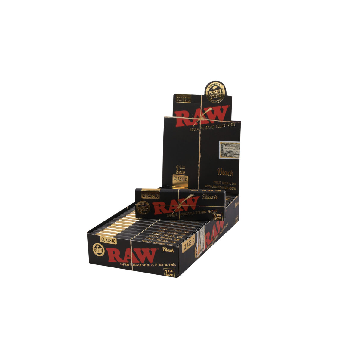 RAW | Black Classic - 1 1/4 Rolling Paper | 24pcs - Image 1