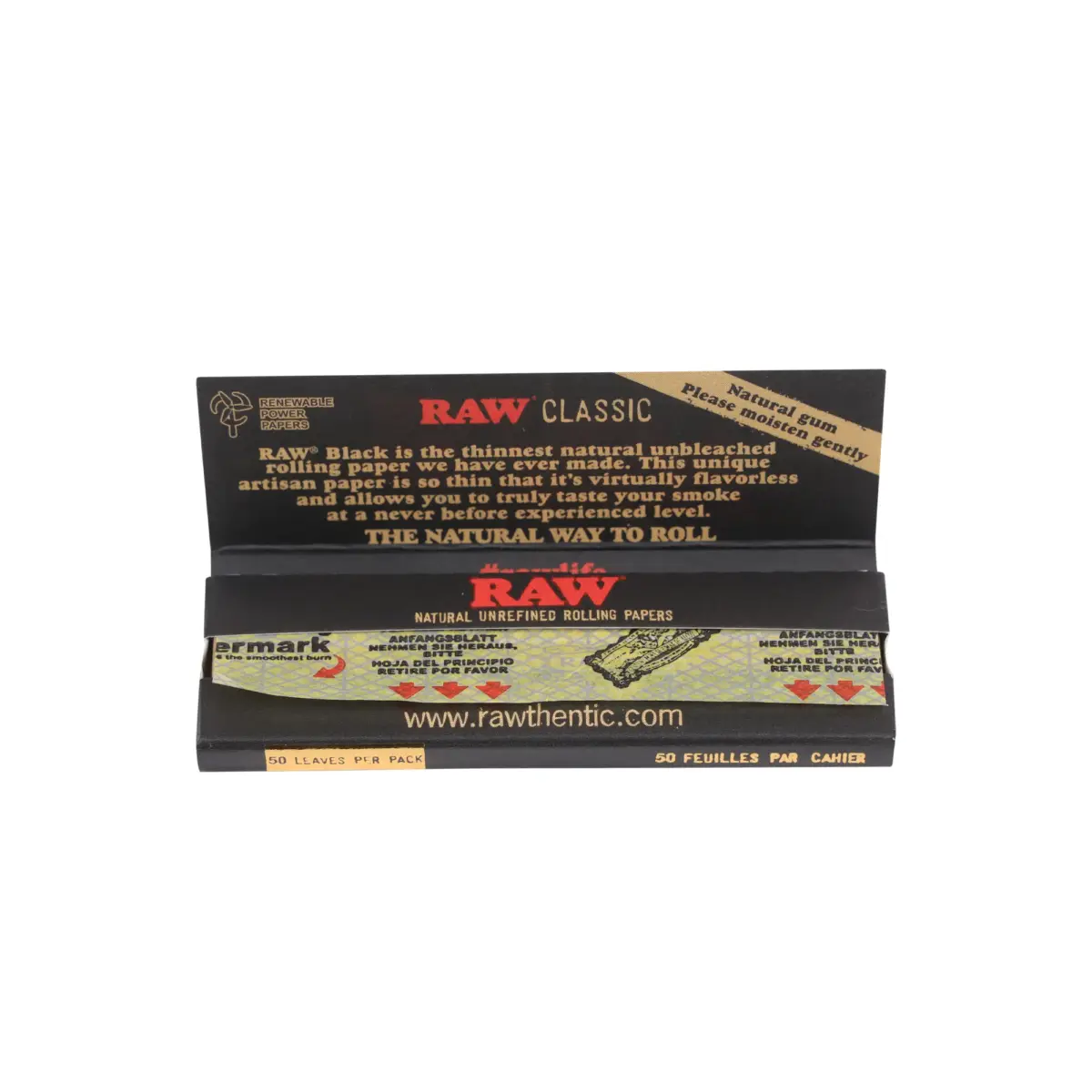 RAW | Black Classic - Single Wide Rolling Paper | 50pcs - Image 3