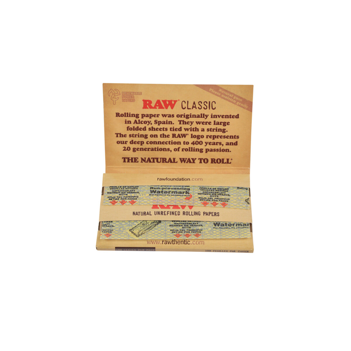 RAW | Classic - Single Wide Double Window Rolling Paper | 25pcs - Image 3