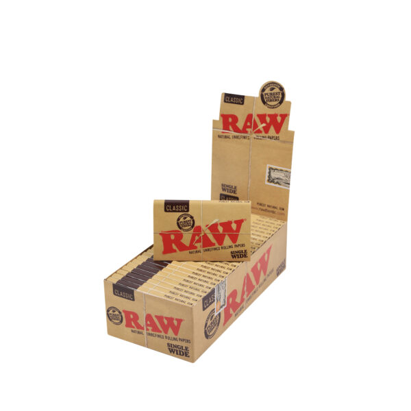 RAW | Classic - Single Wide Rolling Paper | 50pcs,RAW | Classic - Single Wide Double Window Rolling Paper | 25pcs