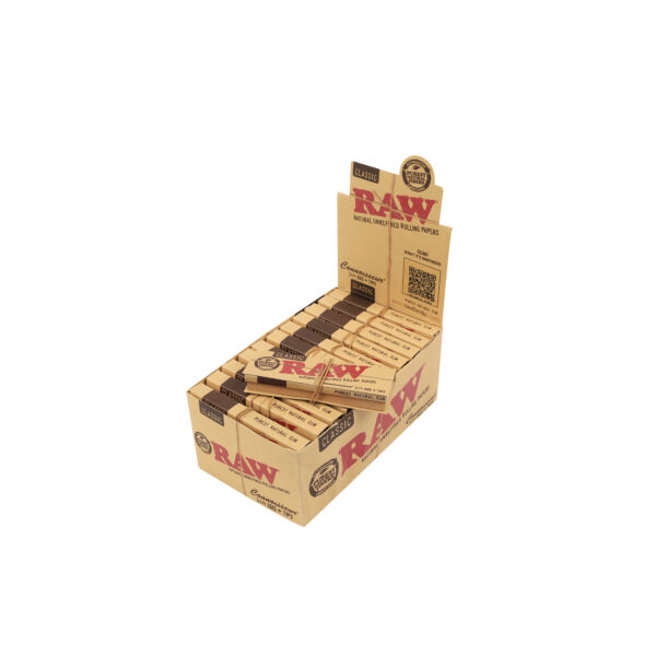 RAW | Classic Connoisseur - 1 1/4 Rolling Paper w/ Tip | 24pcs