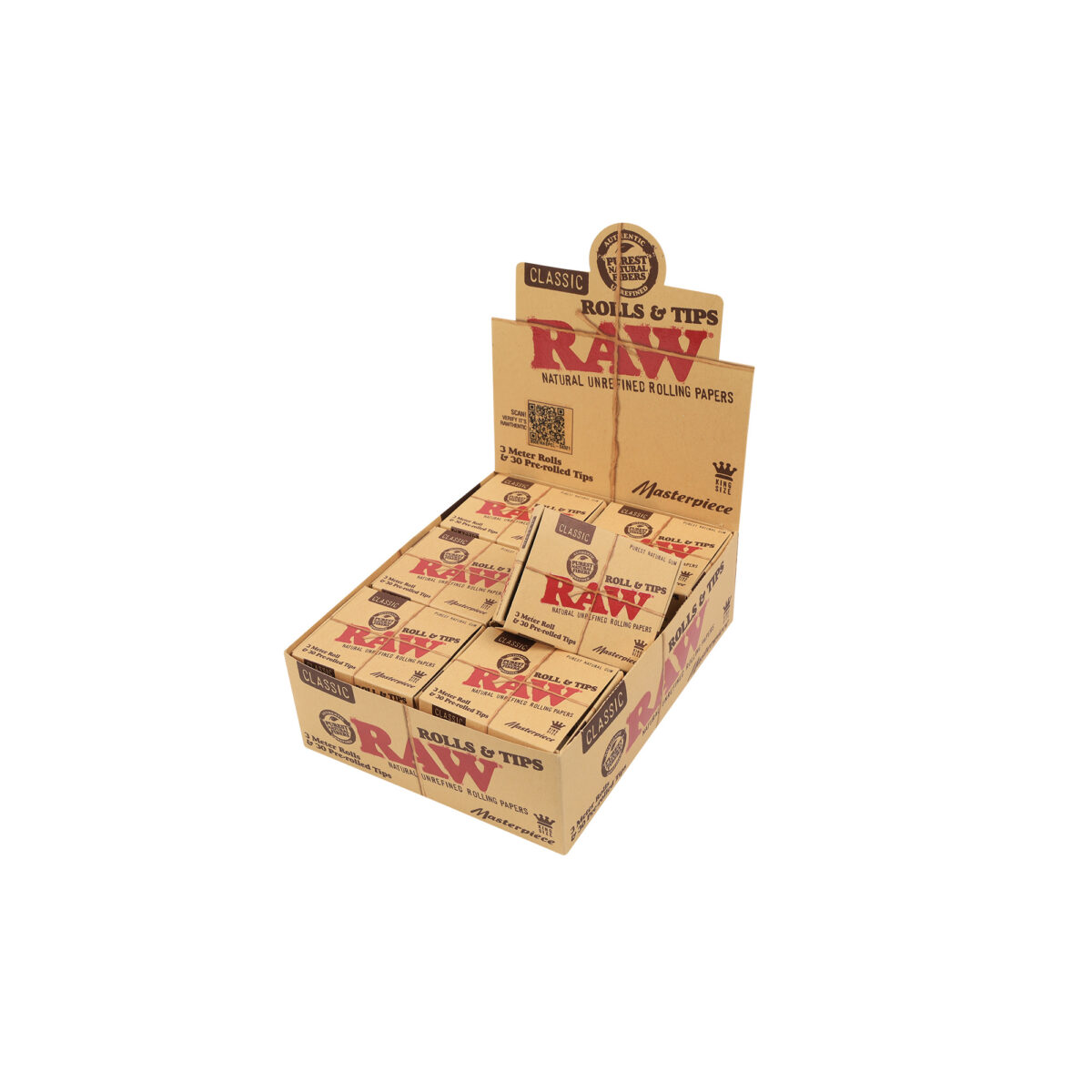 RAW | Classic Master Piece - KSS Rolling Paper w/ Pre Rolled Tip | 12pcs - Image 1