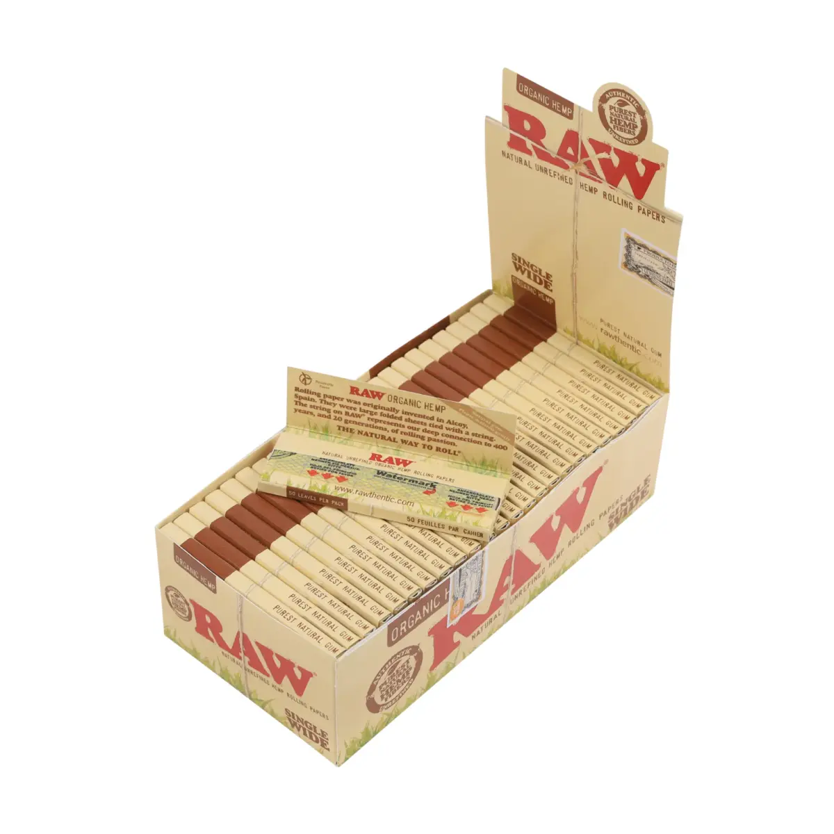 RAW | Organic - Single Wide Rolling Paper | 50pcs - Image 4