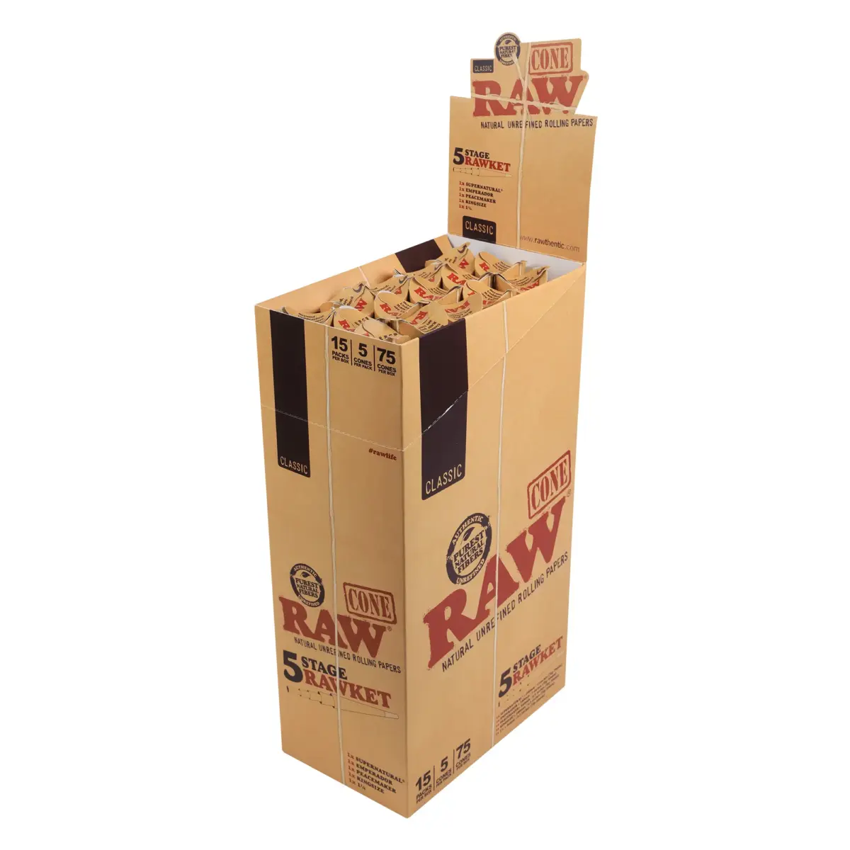 RAW | Classic - 5 Stage Pre Rolled Cone | 15pcs - Image 1