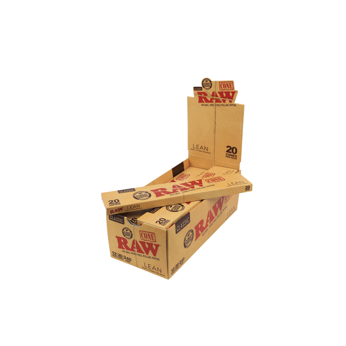 RAW | Classic - Lean Pre Rolled Cone | 12pcs - Image 1