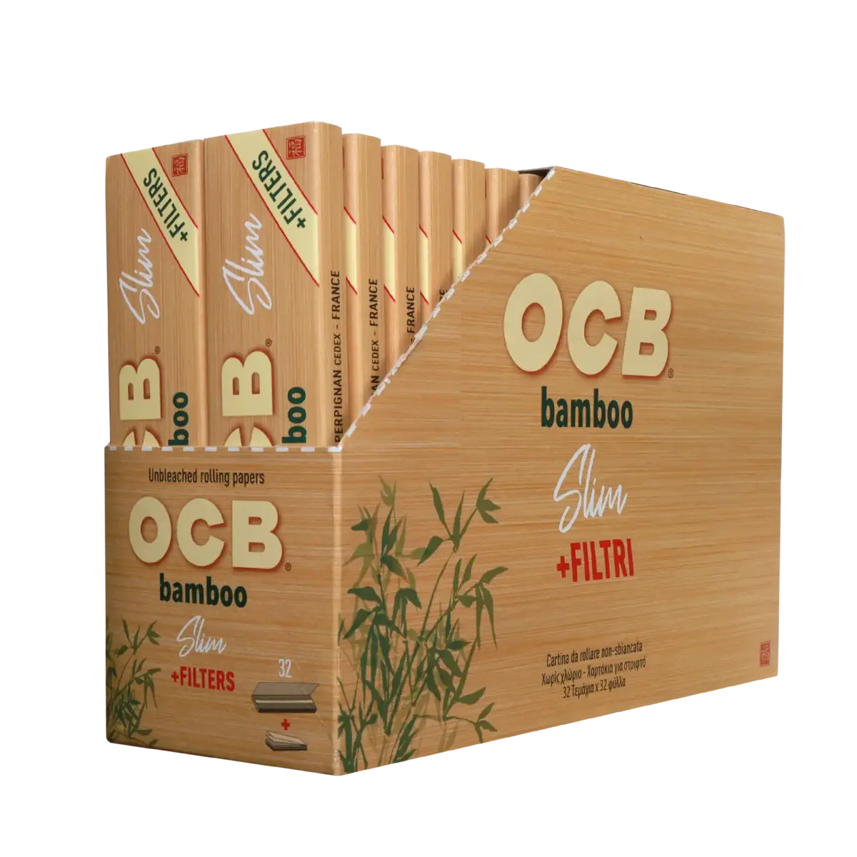 OCB | Bamboo - KSS Rolling Paper w/ Tip | 32pcs - Image 1