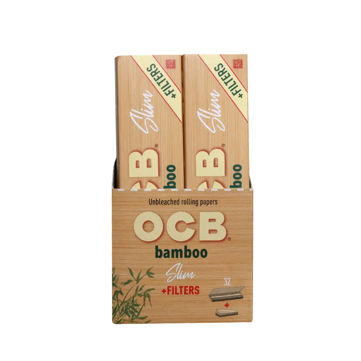 OCB | Bamboo - KSS Rolling Paper w/ Tip | 32pcs - Image 2