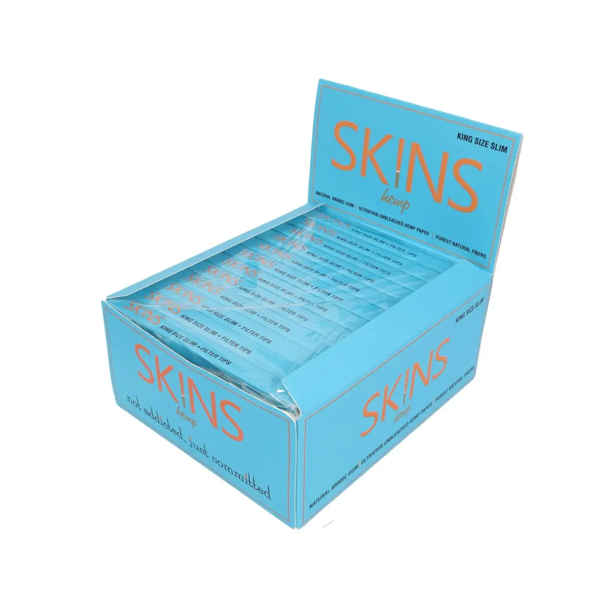 Skins | Blue Hemp - KSS Rolling Paper w/ Tip | 24pcs - Image 1