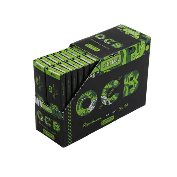 OCB Slim Premium Rolling Papers with Tips (LIMITED) - 32pcs/box
