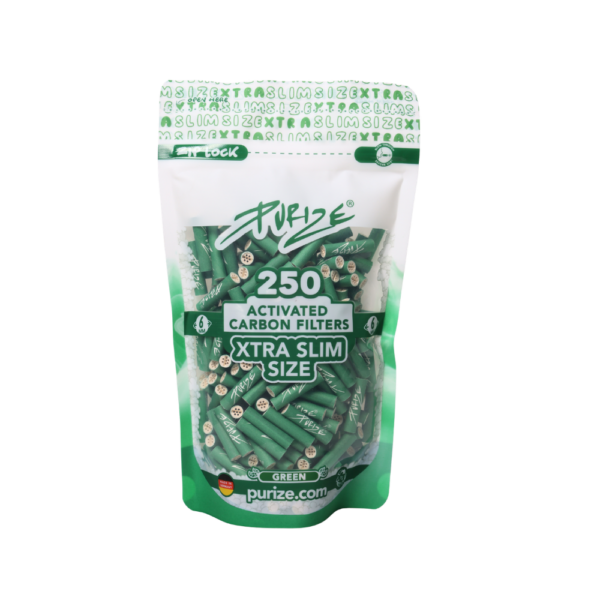 Purize | Pack of 250 XTRA Slim Size Filters 6 mm - Green by Purize